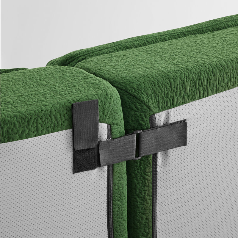 Canapé à compression 4 pièces avec repose-pieds Dineen Boneless l 108 po sans assemblage requis, Vert mousse