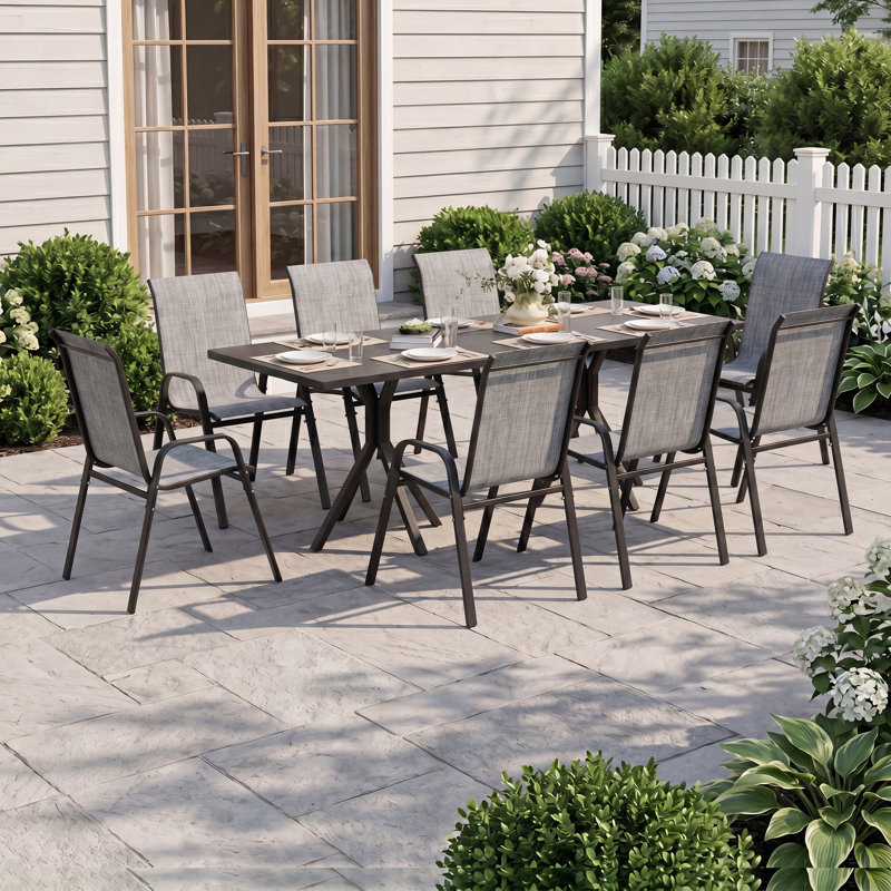 Patio Dining Armchair, 8, Grey