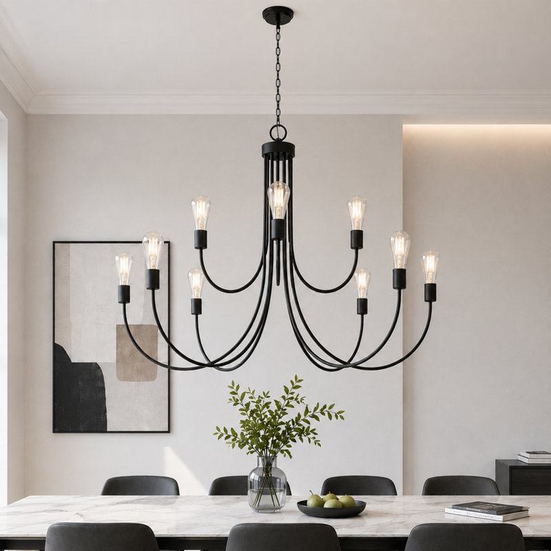 Otho 9 - Light 51" W Oversized Dimmable Chandelier