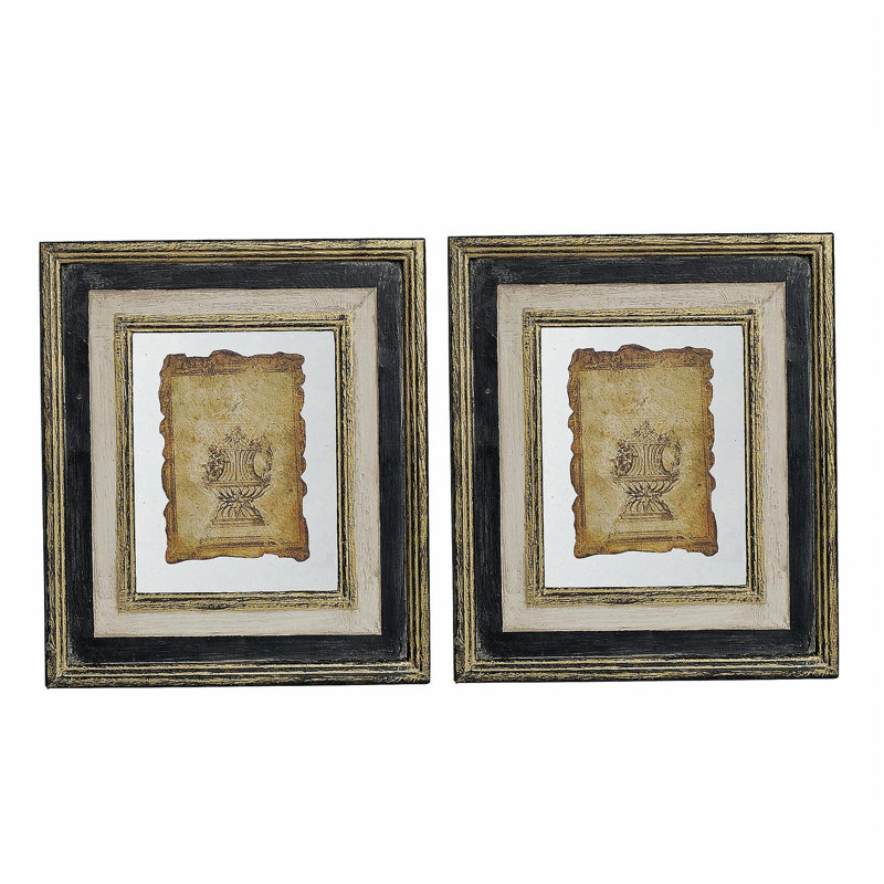 13 x 15 "Lucian, reproduction de sculpture antique encadrée, 2 pièces