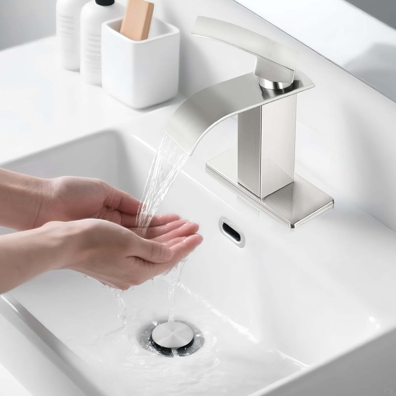 Classic Single Handle Bathroom Faucet Lavatory Faucet Stainless Steel Single Hole, Brushed Nickel