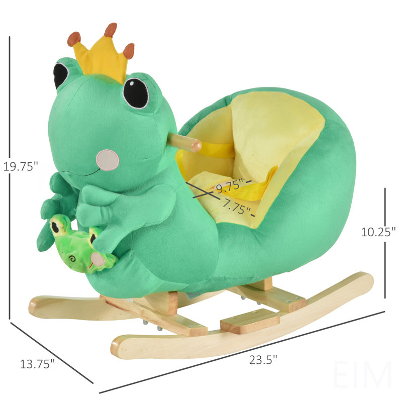Cheval à bascule à bascule pour enfants avec musique amusante, ceinture de sécurité et marionnette en peluche douce pour enfants de 18 à 36 mois