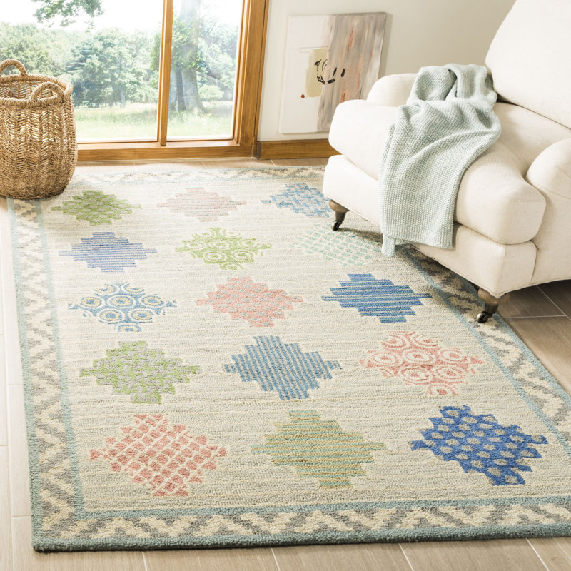 Benil Martha Stewart Hand Tufted Wool Geometric Rug, Rectangle 8' x 10'