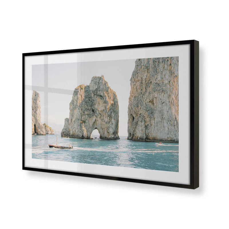 Ocean Arches Print, 13" H x 17" W x 1.25" D, Satin Black Framed