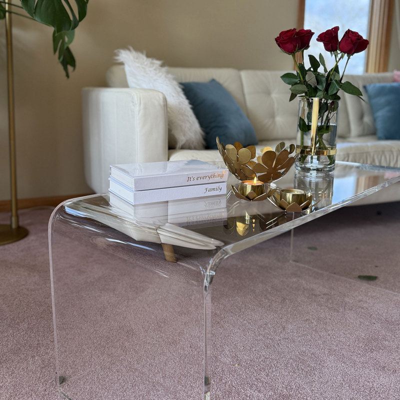 Table basse, table basse rectangulaire en acrylique 39 po