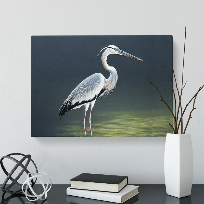 Ingenious Heron Bird - Wrapped Canvas, 40cm H x 60cm W x 3cm D