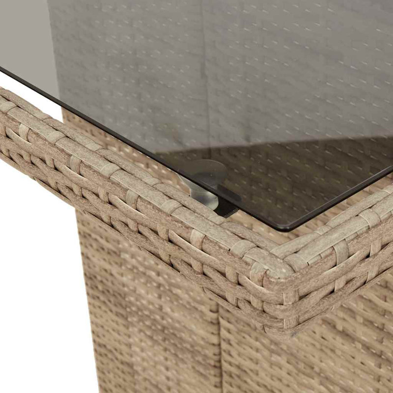Bistro Set PE Rattan Large Adjustable Footrests, 6