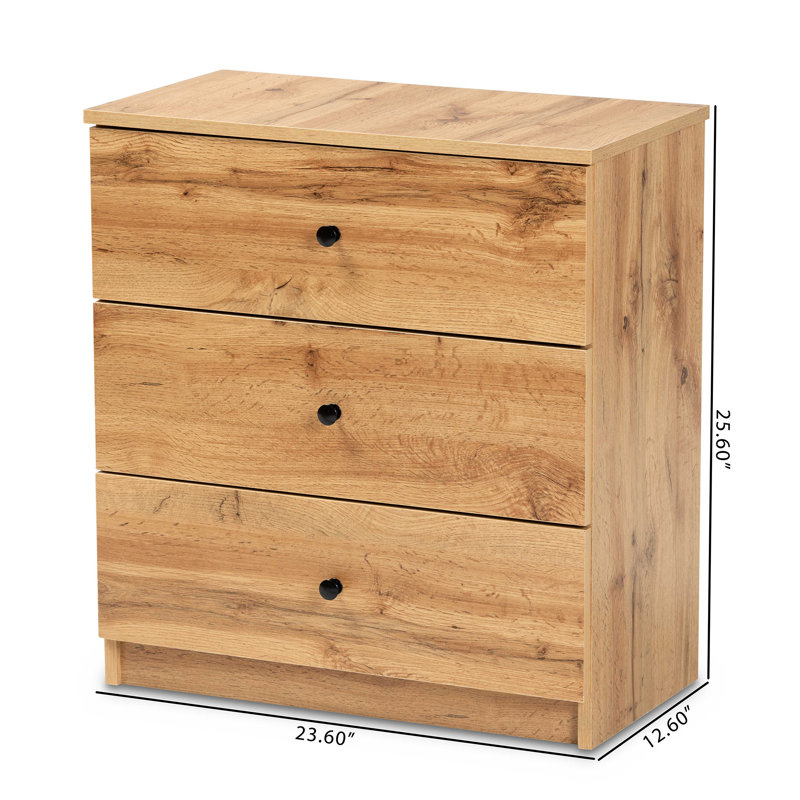 Commode 3 tiroirs l 23,6 po Dustine
