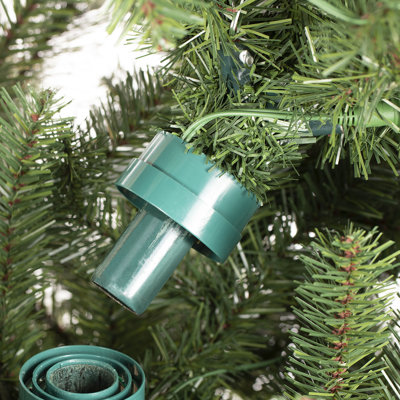 Leilonie Radiant Evergreen Fir-15Ft Pre-Lit Green Slim Fir Christmas Tree With Lights