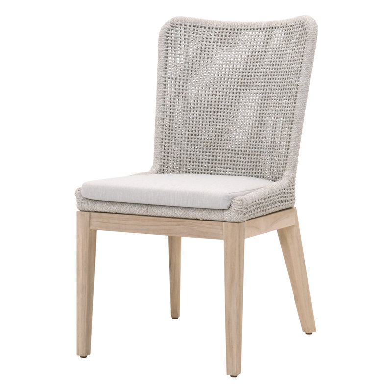Chaise de patio en teck Dorey, Pumice, Beige