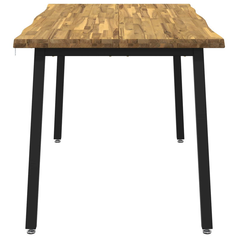 Acacia Dining Table, 75cm H x 60cm W x 55cm D, Dark Brown / White