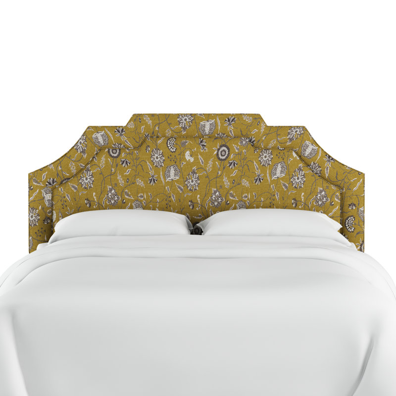 Lit plateforme tapissier Edmondson, Simple, Jaune dahlia