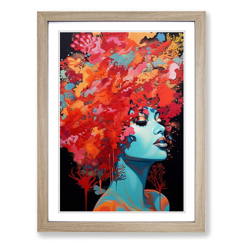 Single Picture Frame Print on Wood, 46cm H x 34cm W, Oak Framed