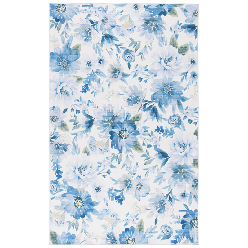 Tapis bleu clair / bleu Haynie 852, Carré 6 pi