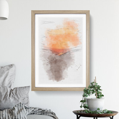 Orange Sunset Abstract Framed Print