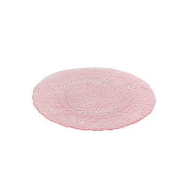 Set Of 4 Textured Chargers Pink