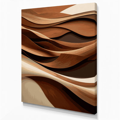 Abstract Landscape 18 Brown Canvas Wall Art