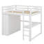 Lit mezzanine en bois avec garde-robe intégré, bureau, tablettes de rangement et tiroirs-1115180889