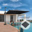 Parasol rectangulaire en porte-à-faux gris avec plaque en acier 120 po x 156 po Reisfeld-1140998648