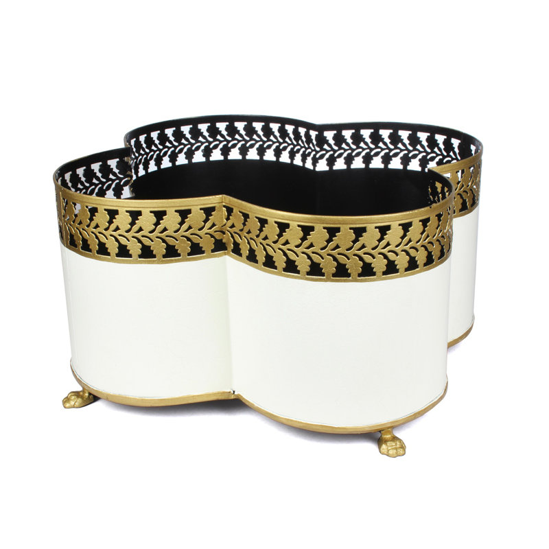 Parry Handmade Metal Planter, Ivory