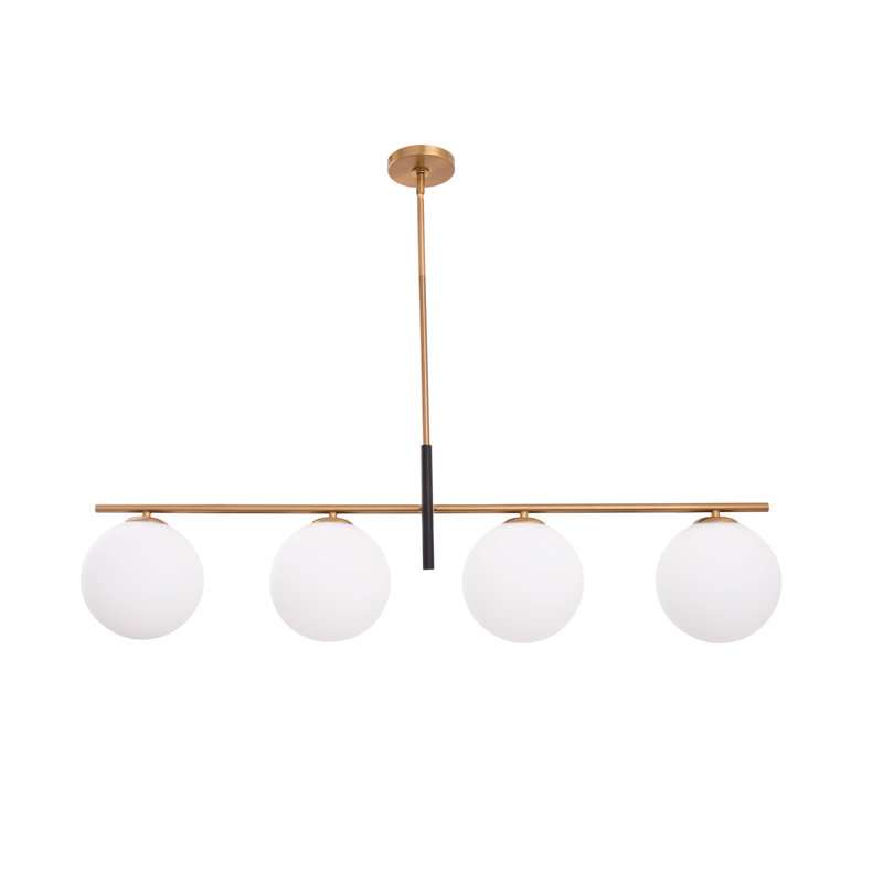 Lustre linéaire moderne doré 4 lumières Gerane