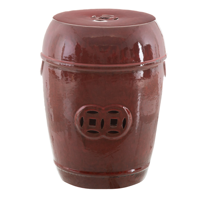 Bryony Ceramic Accent Stool, Terracota