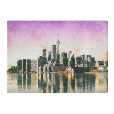 Tempered Glass Skyline of Toronto in Canada Chopping Board