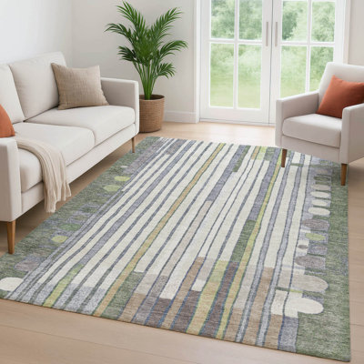 Premium Machine Washable Mayfield AMF2189 geometric Rug