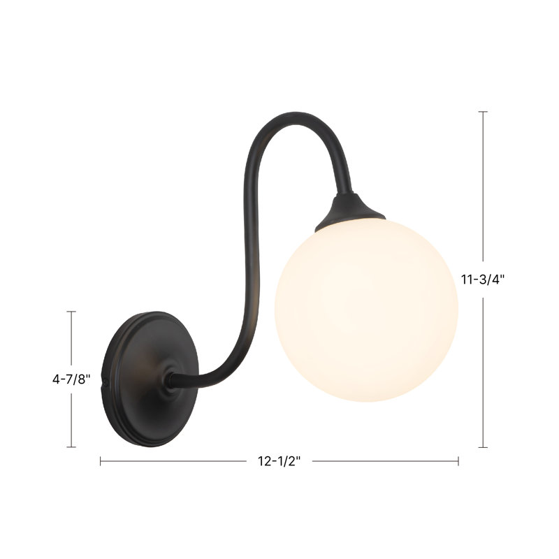 Éclairage pour meuble-lavabo mural 12 po Bancroft, Noir mat