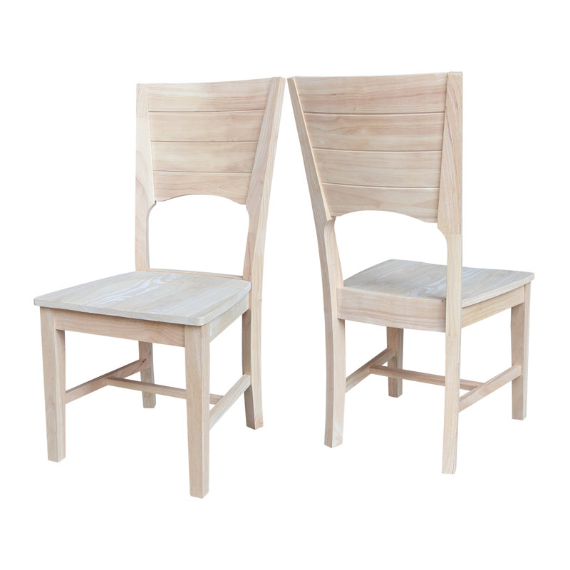 Kindelan 18'' H Solid Wood Side Chair, Unfinished