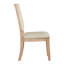 Chaises de salle à manger en chêne rustique (de 2), siège et dossier recouverts de tissu beige, échelle en bois 2 pièces en chêne, structure