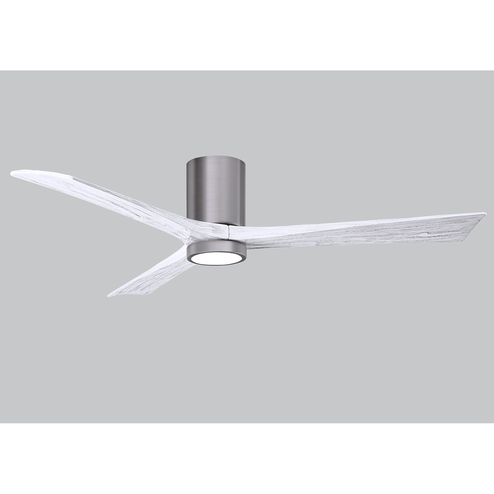 Olivier 3 Blade Ceiling Fan with LED Light Kit, Matte White, Brushed Pewter, 60"