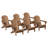Set Of 6 Folding Adirondack Chairs, Firepit Chairs, Cup Holder, All-Weather HDPE-1499868921