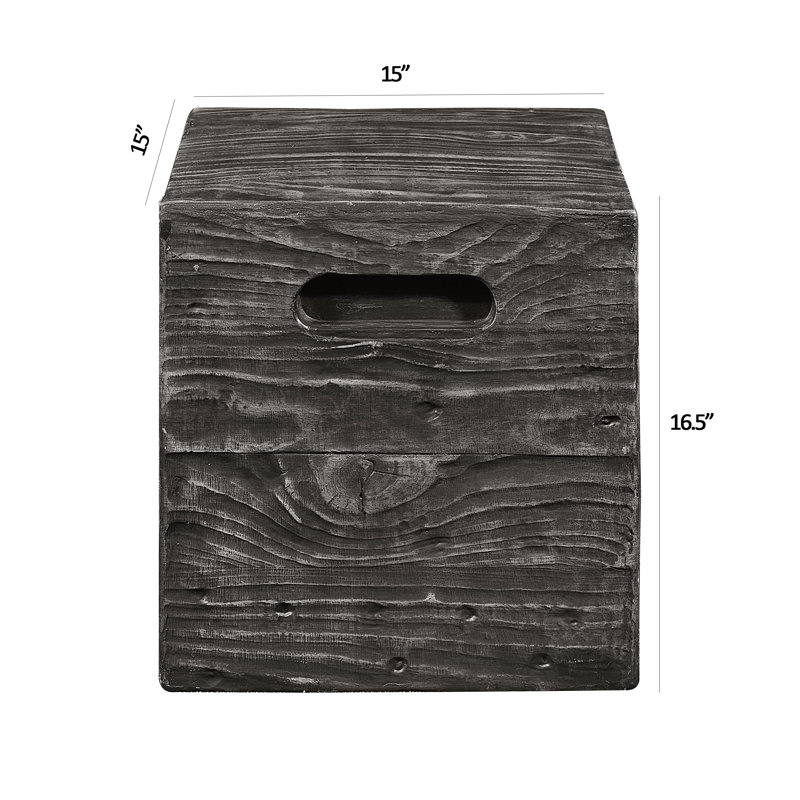 Table de bout cylindrique de 17 po de hauteur Alcindo, Gris foncé