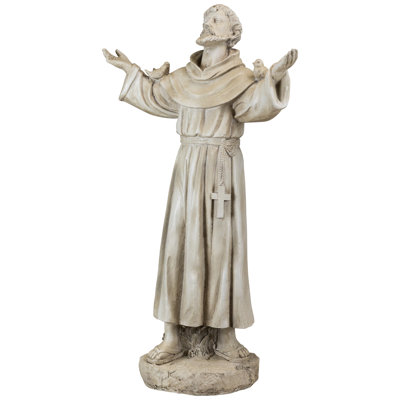 St. Francis Of Assisi With Birds Outdoor Garden Statue - 24"