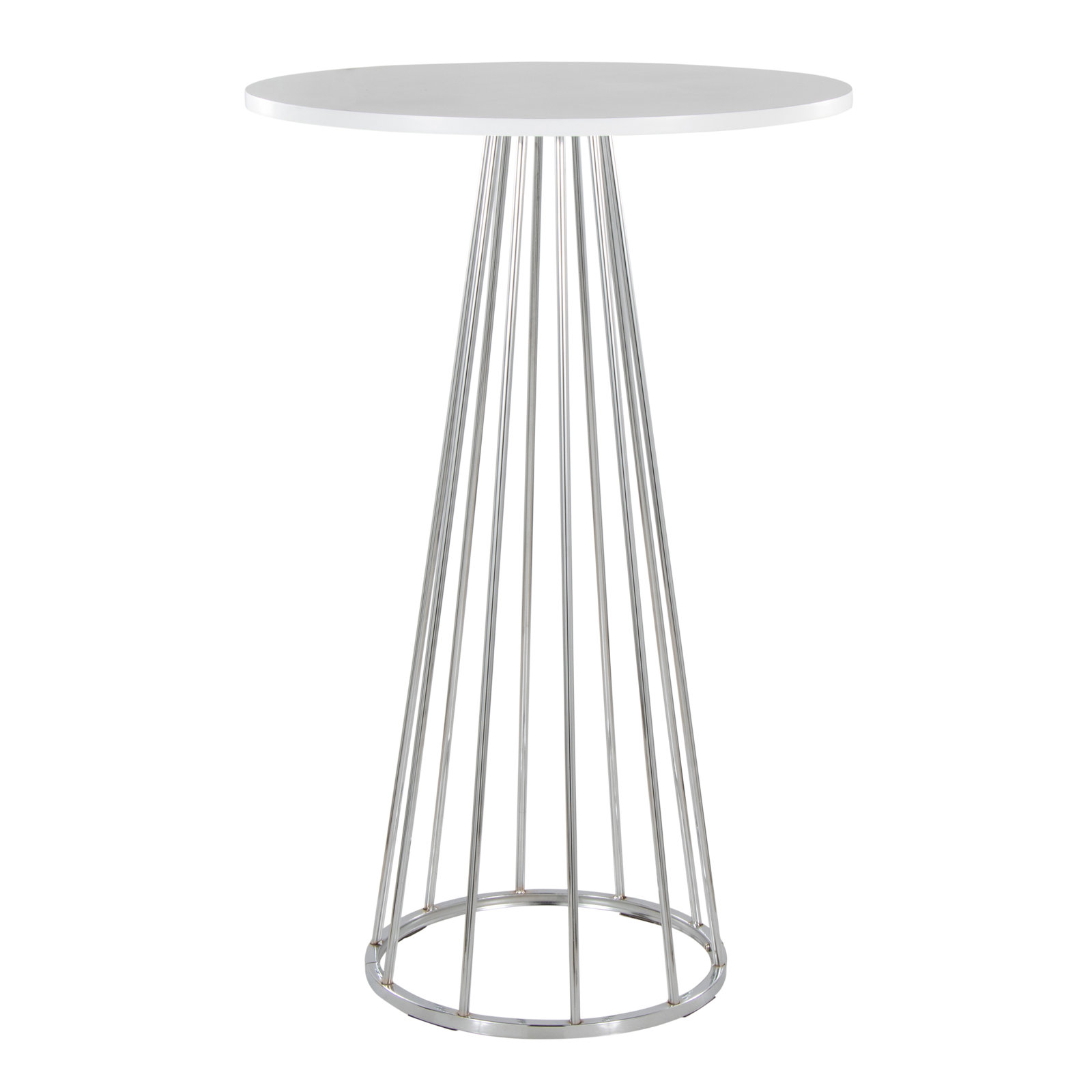 Canary Cosmo Counter Table, White, Chrome, 42"
