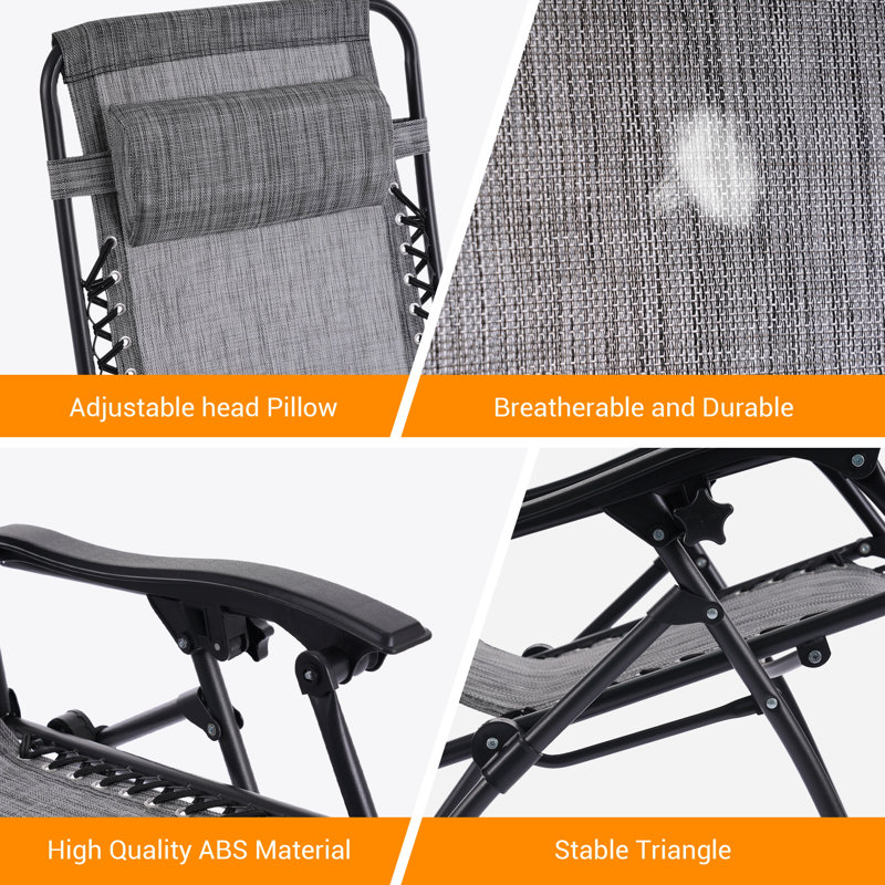 Dailah Folding Recliner Chair, Gray
