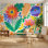Papier peint floral abstrait décoratif mural vibrant