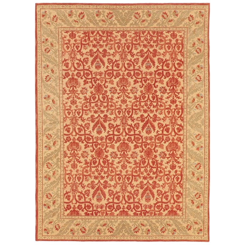 Wool Floral Area Rug, Rectangle 9'1" x 12'6"