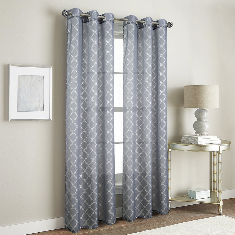 Mcardle Semi Sheer Curtain Single Panel, Charcoal