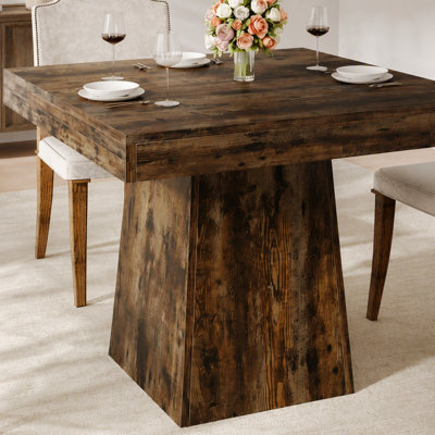 31.5" Square Dining Table, Small Farmhouse Kitchen Dinner Table for 4 People