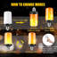 Ampoules à flamme 5W, base E26, ampoules DEL à effet de feu à détection de gravité de 120 V avec lumière constante et modes graduels, 1400 à 1600K, 4 ampoules décoratives