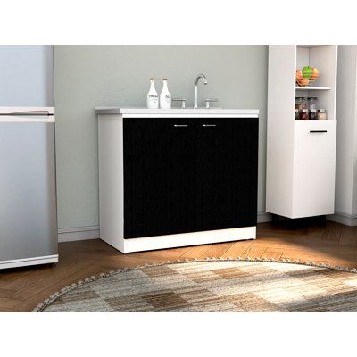 Évier utilitaire avec armoire, double porte et une tablette Napoles