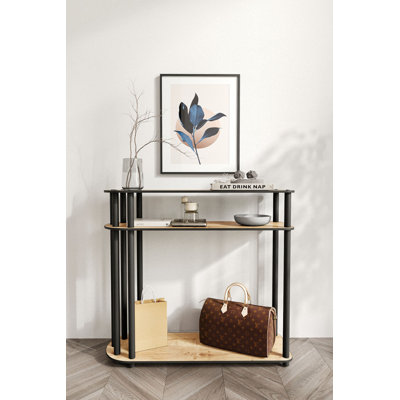 Commode moderne en chêne avec pieds Kraft compressés, 35,4 po x 33,1 po x 11,8 po | Fabrication 100% bois aggloméré, design industriel épuré | Parfait pour les solutions de chambre à coucher et de rangement, les meubles élégants et durables