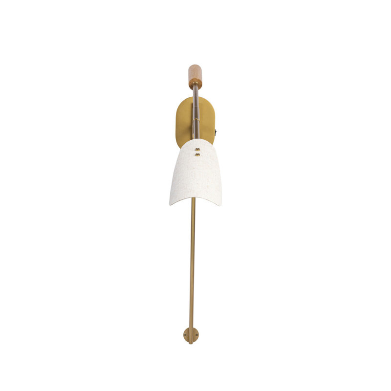 Astrid Sconce-Dark Brown Leather, Flax Linen