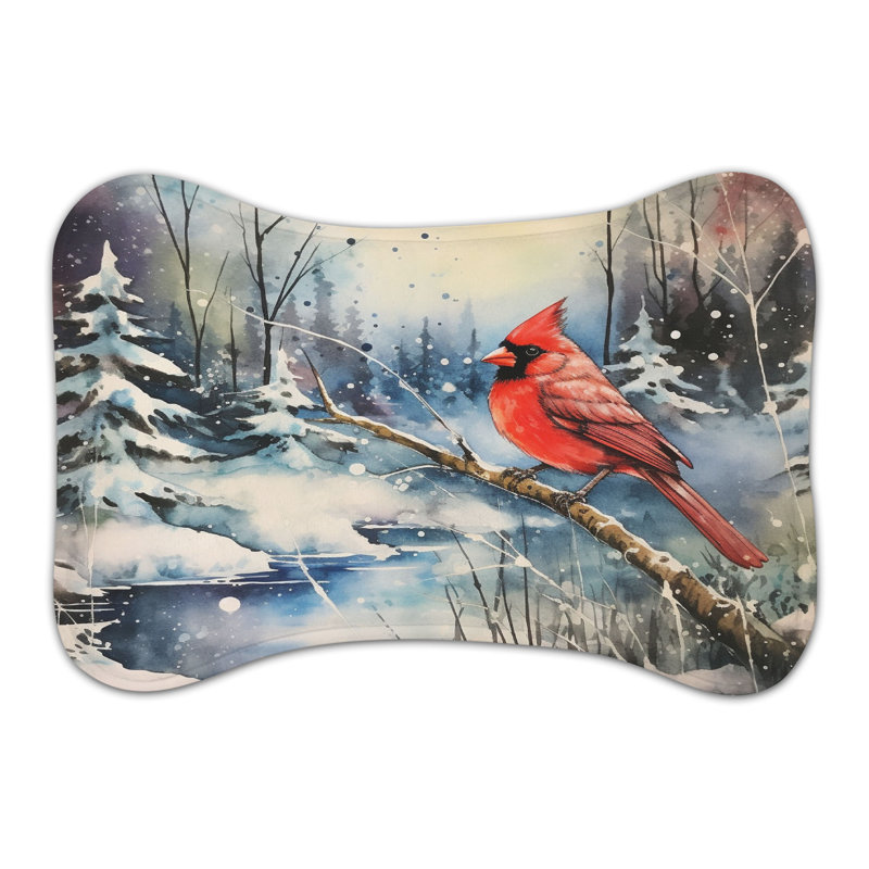 Cardinal Scenes - Tapis d'alimentation en os 1 pièce, Moyen (18 po)