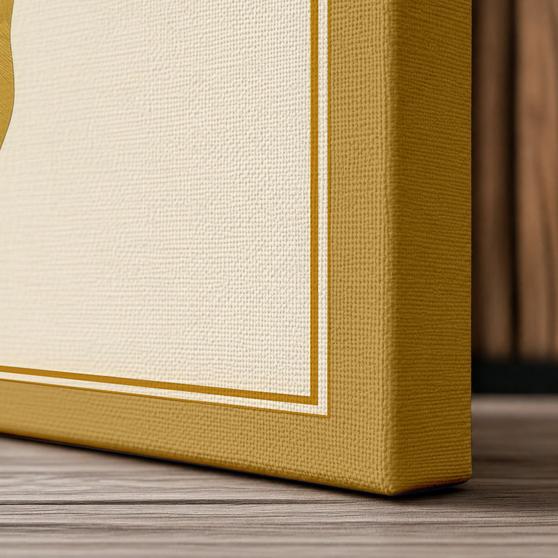 Golden Arabesque Art Deco - Wrapped Canvas, 18x12 - 45.7 x 30.5 cm, Ochre Border