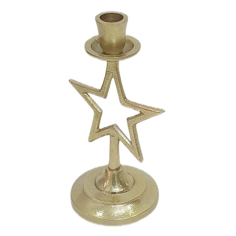 Sagebrook Home 9X5" Star Taper Holder, Gold