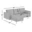 Canapé modulaire à méridienne réversible Geo-1113122761