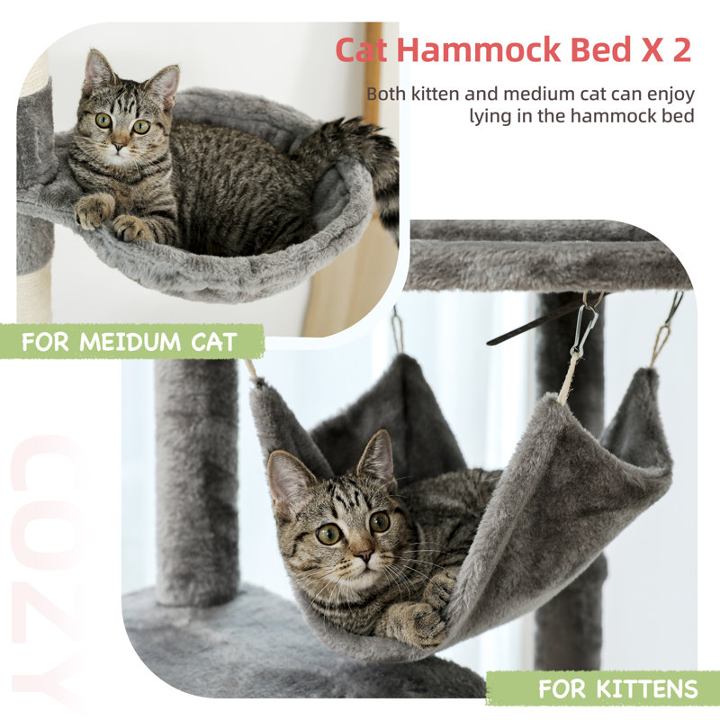 Arbre à chat H 92,9 po Eulanda, Gris